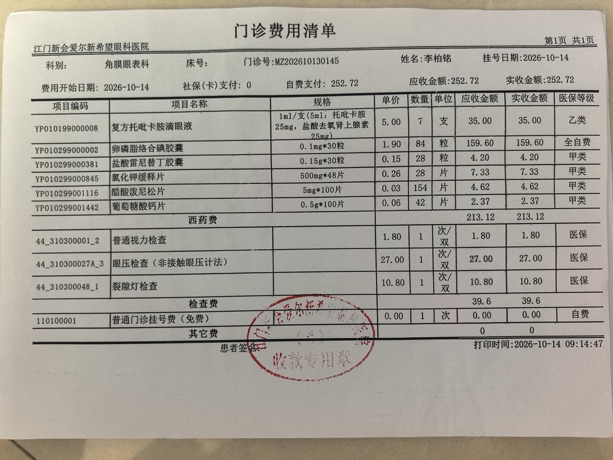 费用清单 · #094