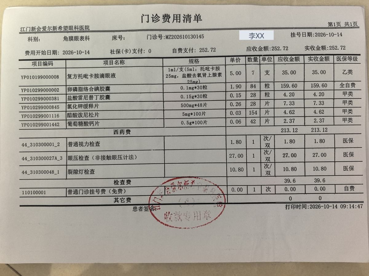 费用清单 · #094